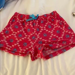 Girls pink paw print pajamas shorts